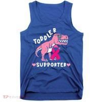Toddler Supporter Breast Cancer Awareness Boys TRex Tank Top thumb 0