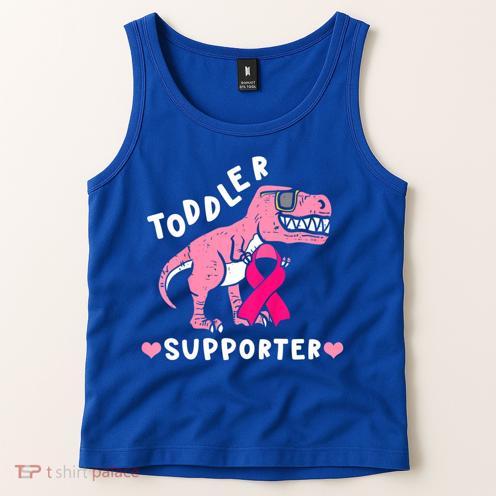 Toddler Supporter Breast Cancer Awareness Boys TRex Tank Top