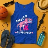 Toddler Supporter Breast Cancer Awareness Boys TRex Tank Top thumb 4