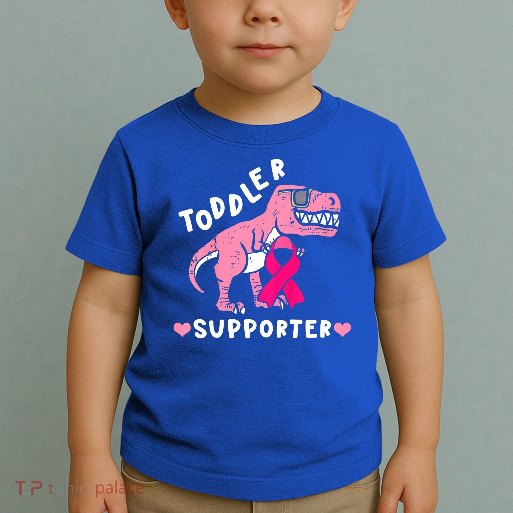 Toddler Supporter Breast Cancer Awareness Boys TRex Toddler T-Shirt