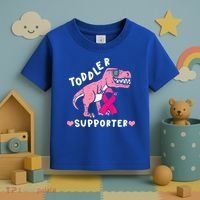 Toddler Supporter Breast Cancer Awareness Boys TRex Toddler T-Shirt thumb 3