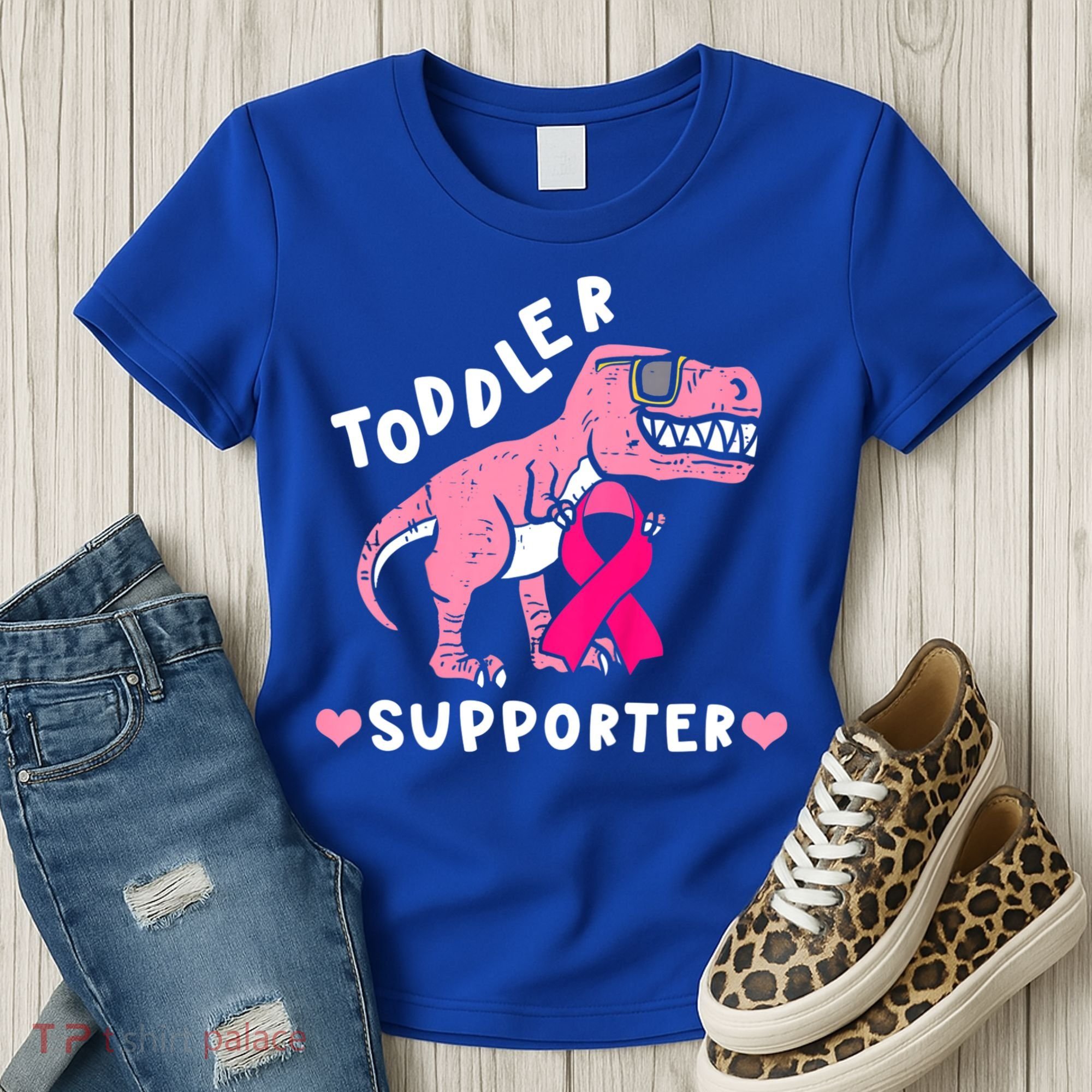 Toddler Supporter Breast Cancer Awareness Boys TRex Women's T-Shirt