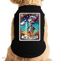 The Salty Bitch Funny Tarot Card Doggie Tank thumb 0