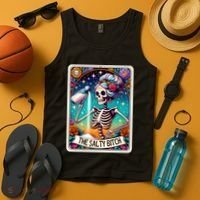 The Salty Bitch Funny Tarot Card Tank Top thumb 4
