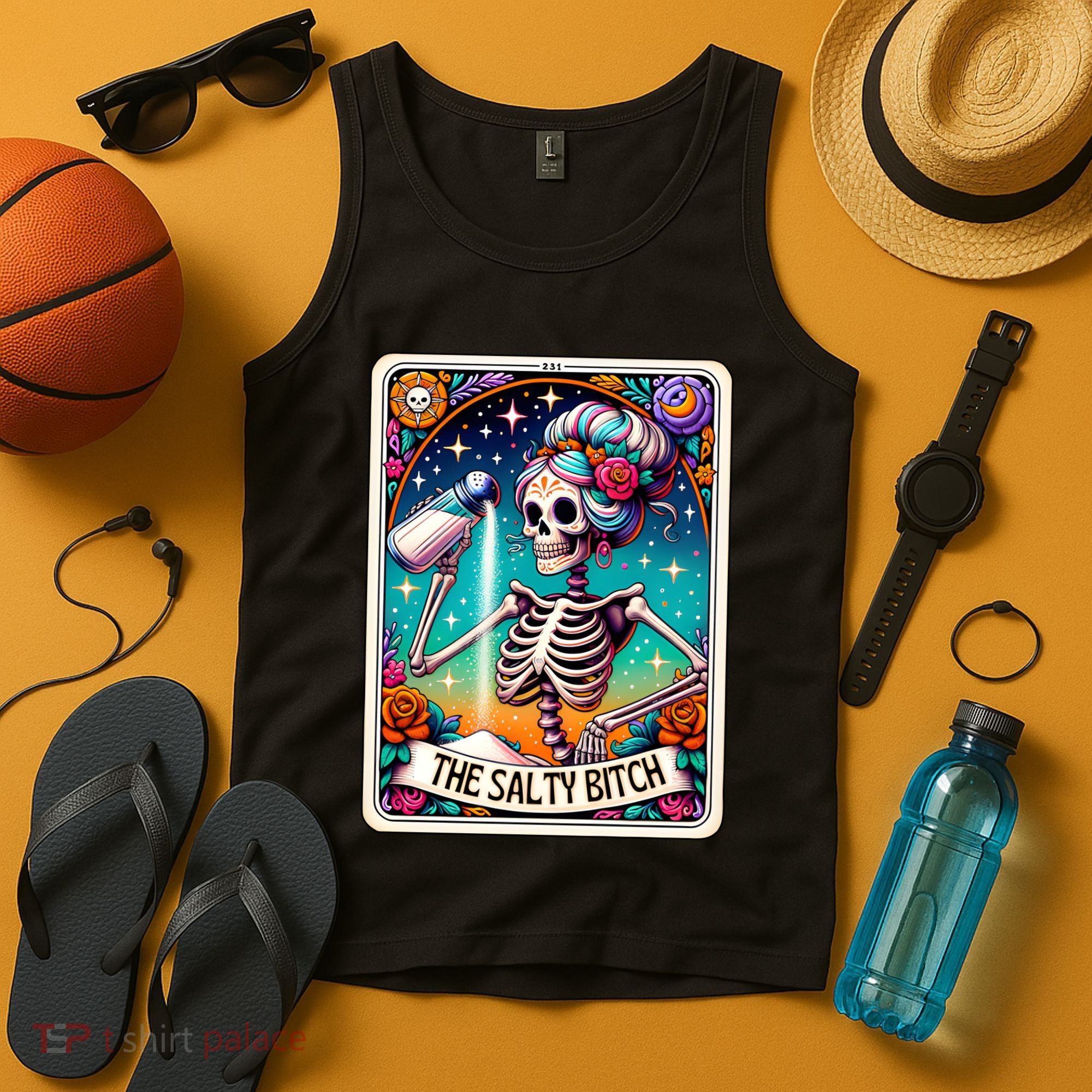 The Salty Bitch Funny Tarot Card Tank Top