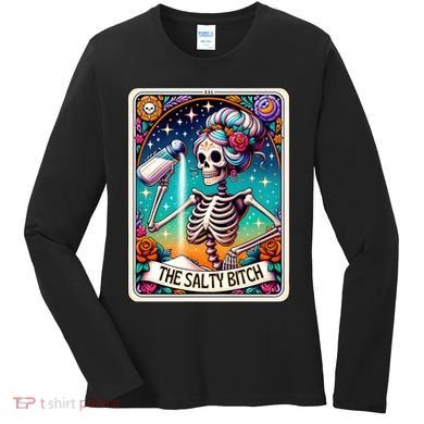 The Salty Bitch Funny Tarot Card Women's Long Sleeve Shirt