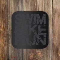 Triathlon Swim Bike Run Triathlete Coaster thumb 0