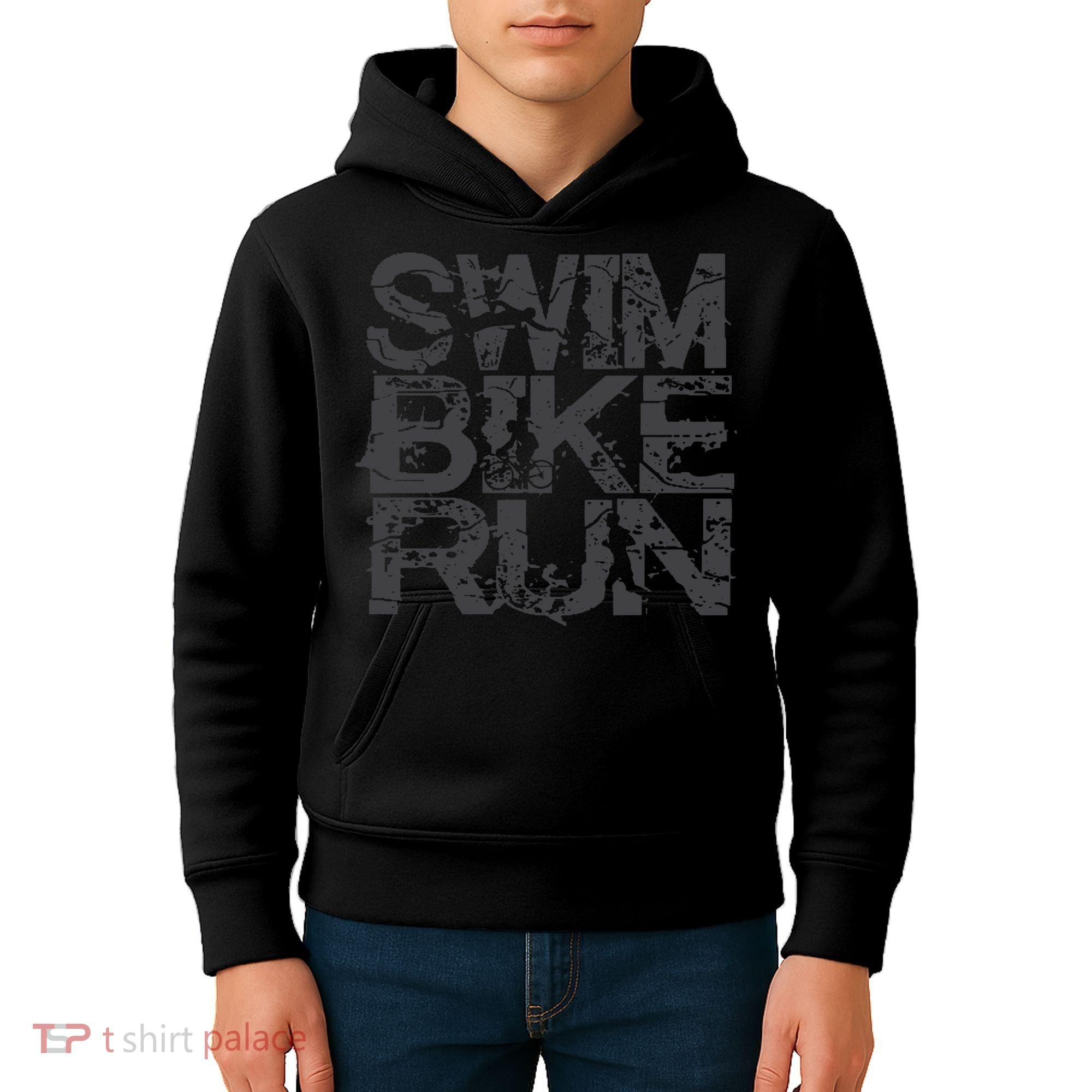 Triathlon Swim Bike Run Triathlete Kids Hoodie