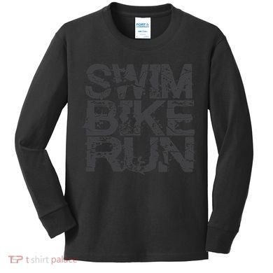 Triathlon Swim Bike Run Triathlete Kids Long Sleeve Shirt