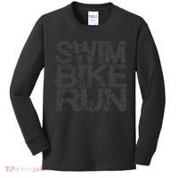 Triathlon Swim Bike Run Triathlete Kids Long Sleeve Shirt thumb 0