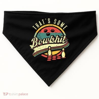 Thats Some Bowlshit Bowling Pun Bowler USA-Made Doggie Bandana