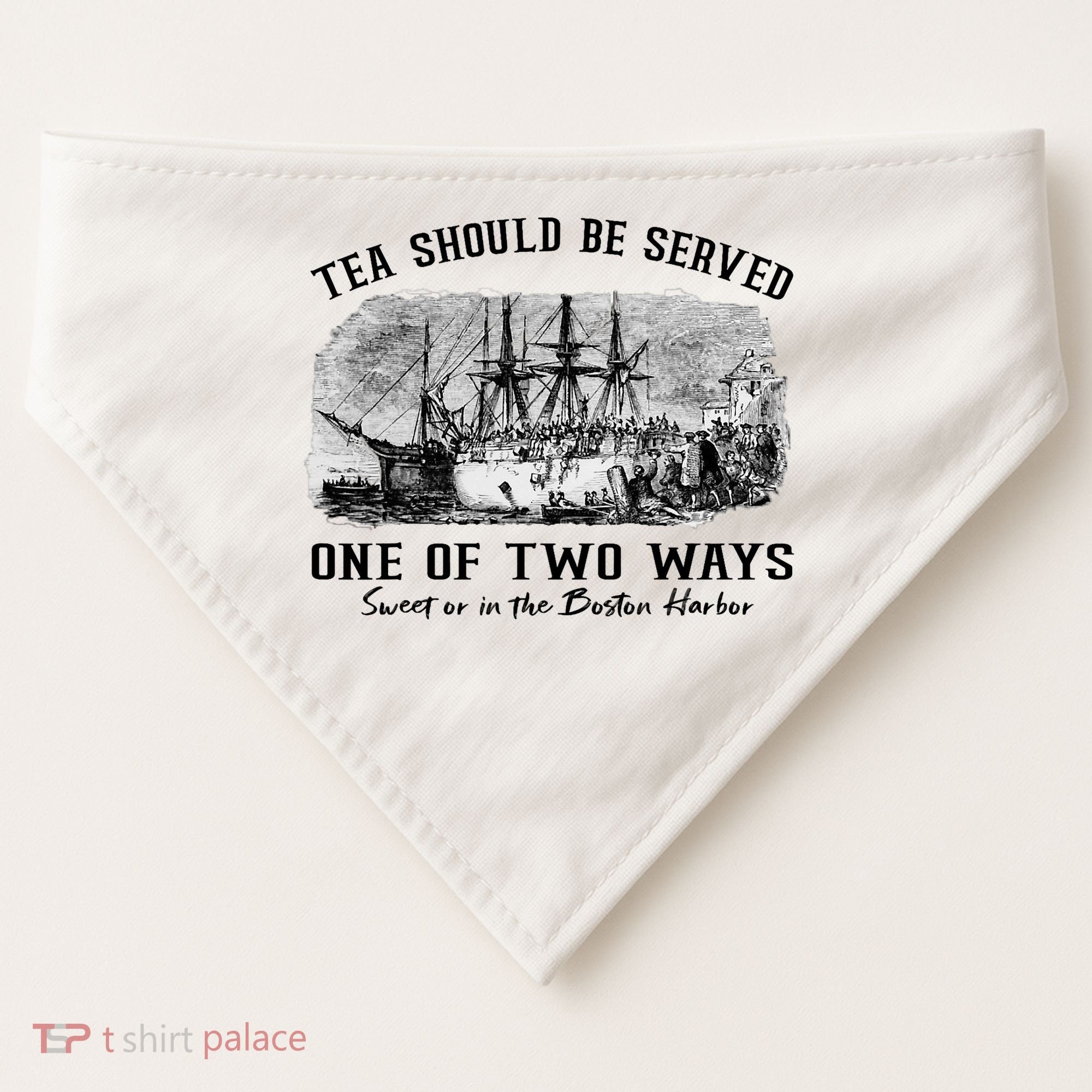Tea Should Be Served One Of Two Ways Boston Party USA-Made Doggie Bandana