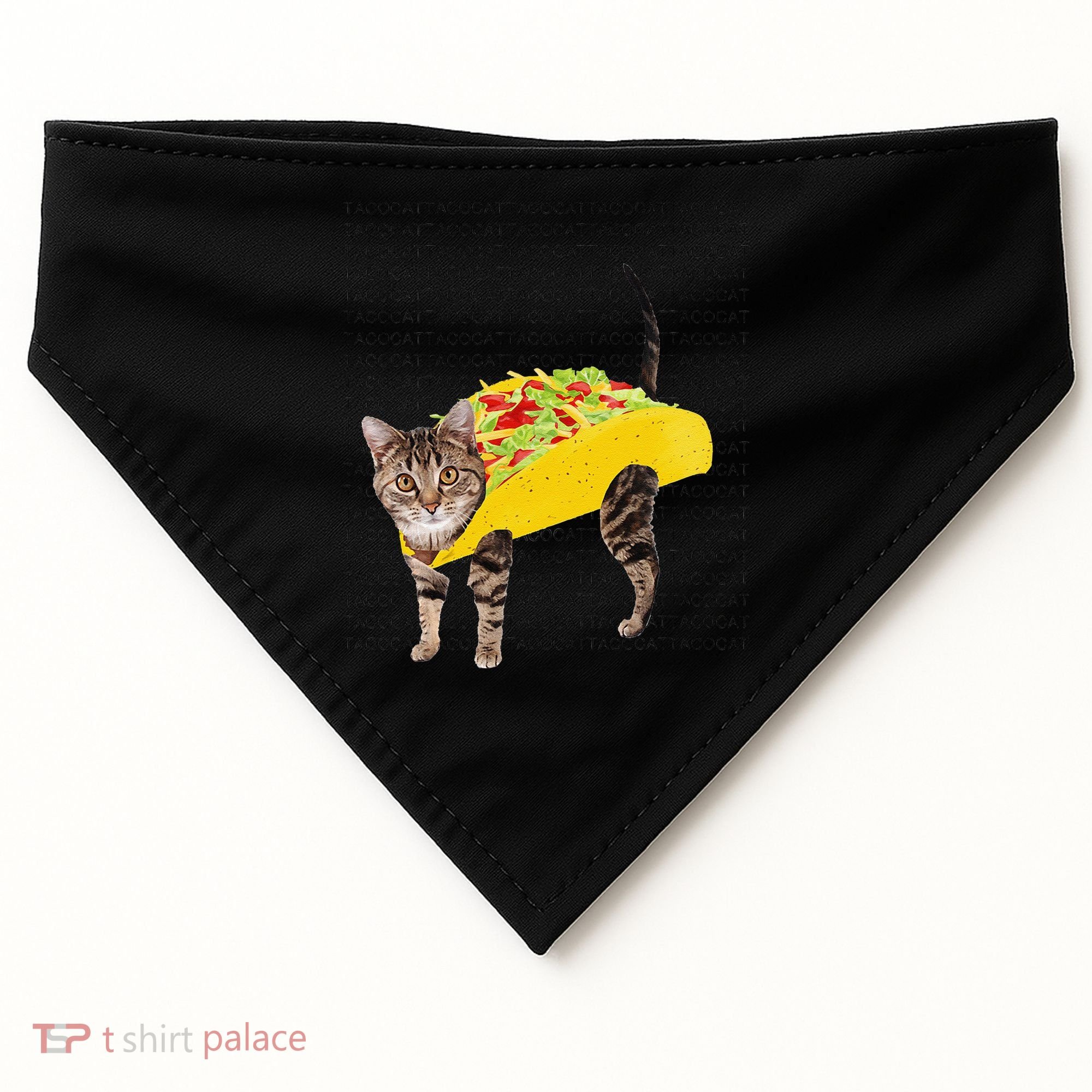 Tacocat Spelled Backwards Is Tacocat Funny Taco Cat USA-Made Doggie Bandana