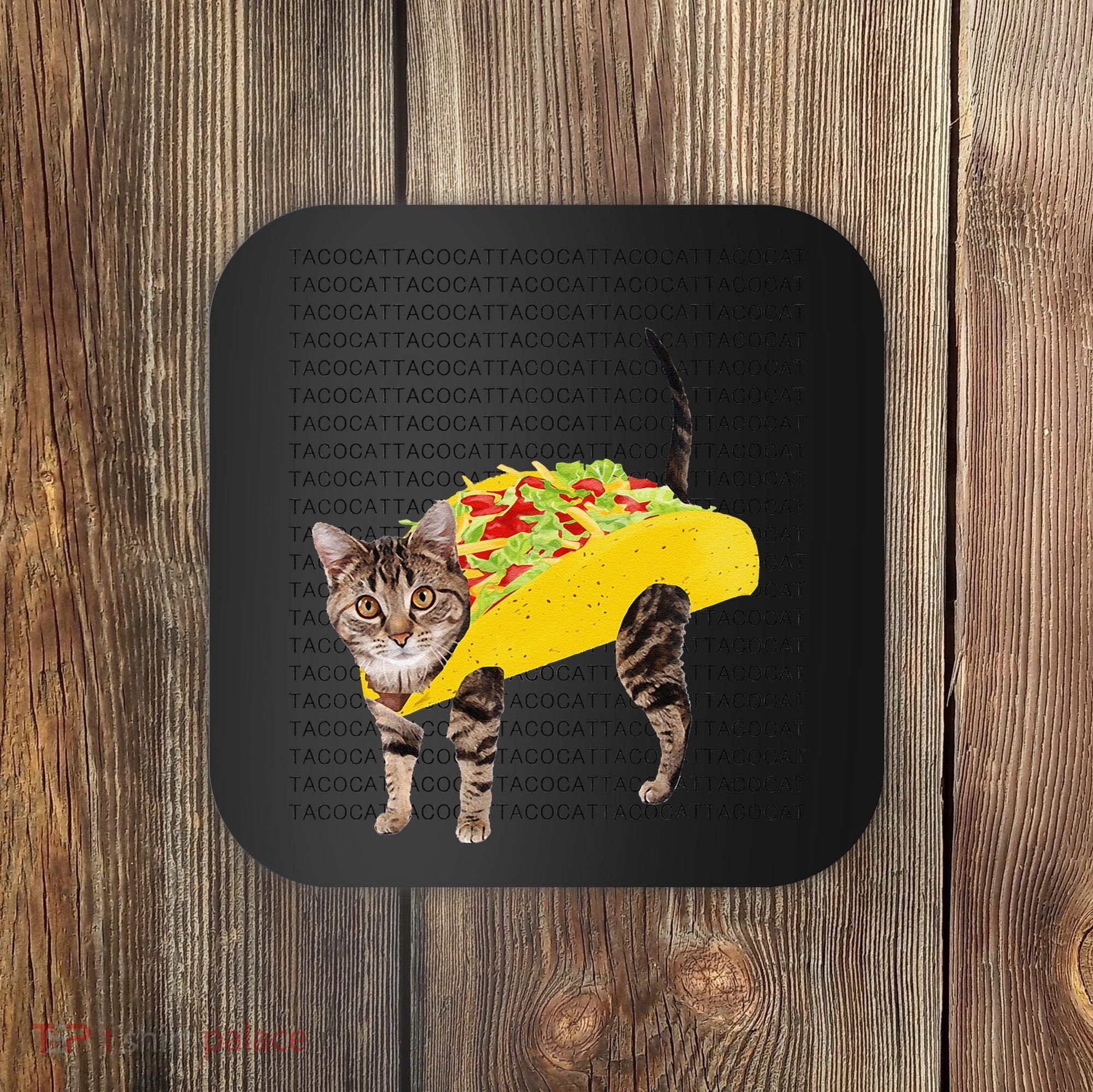 Tacocat Spelled Backwards Is Tacocat Funny Taco Cat Coaster