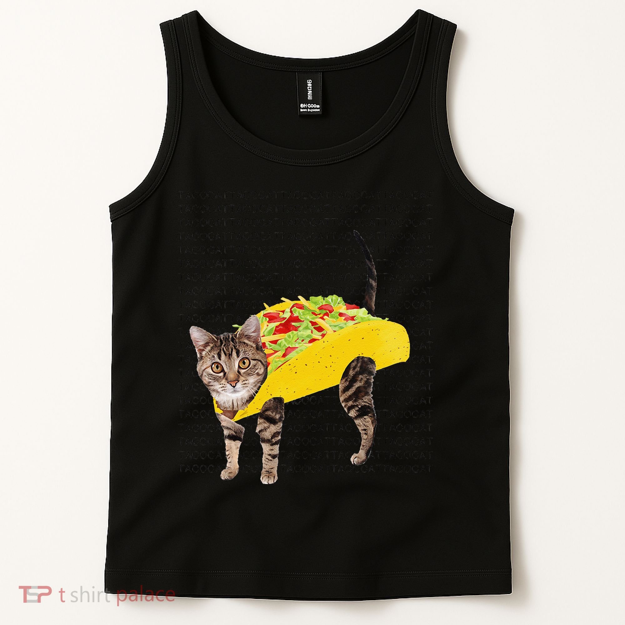 Tacocat Spelled Backwards Is Tacocat Funny Taco Cat Tank Top