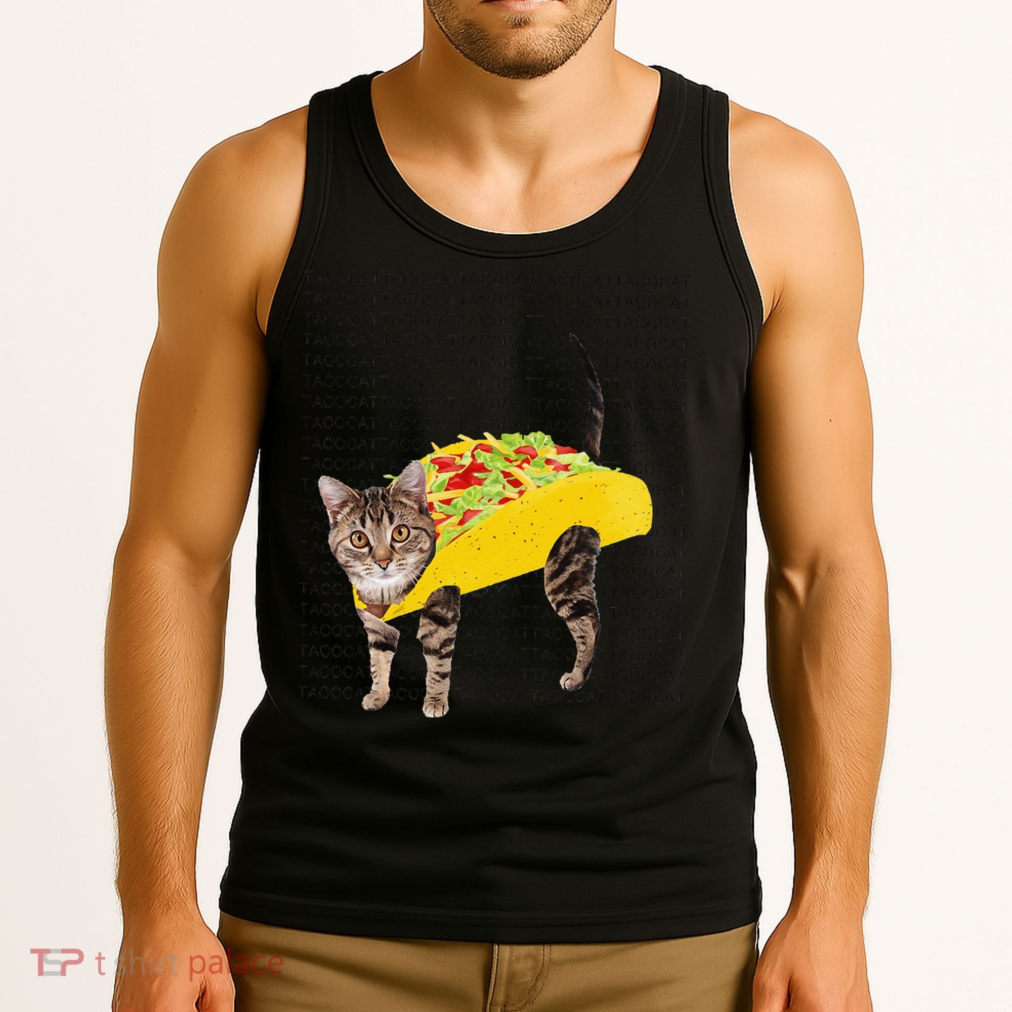 Tacocat Spelled Backwards Is Tacocat Funny Taco Cat Tank Top