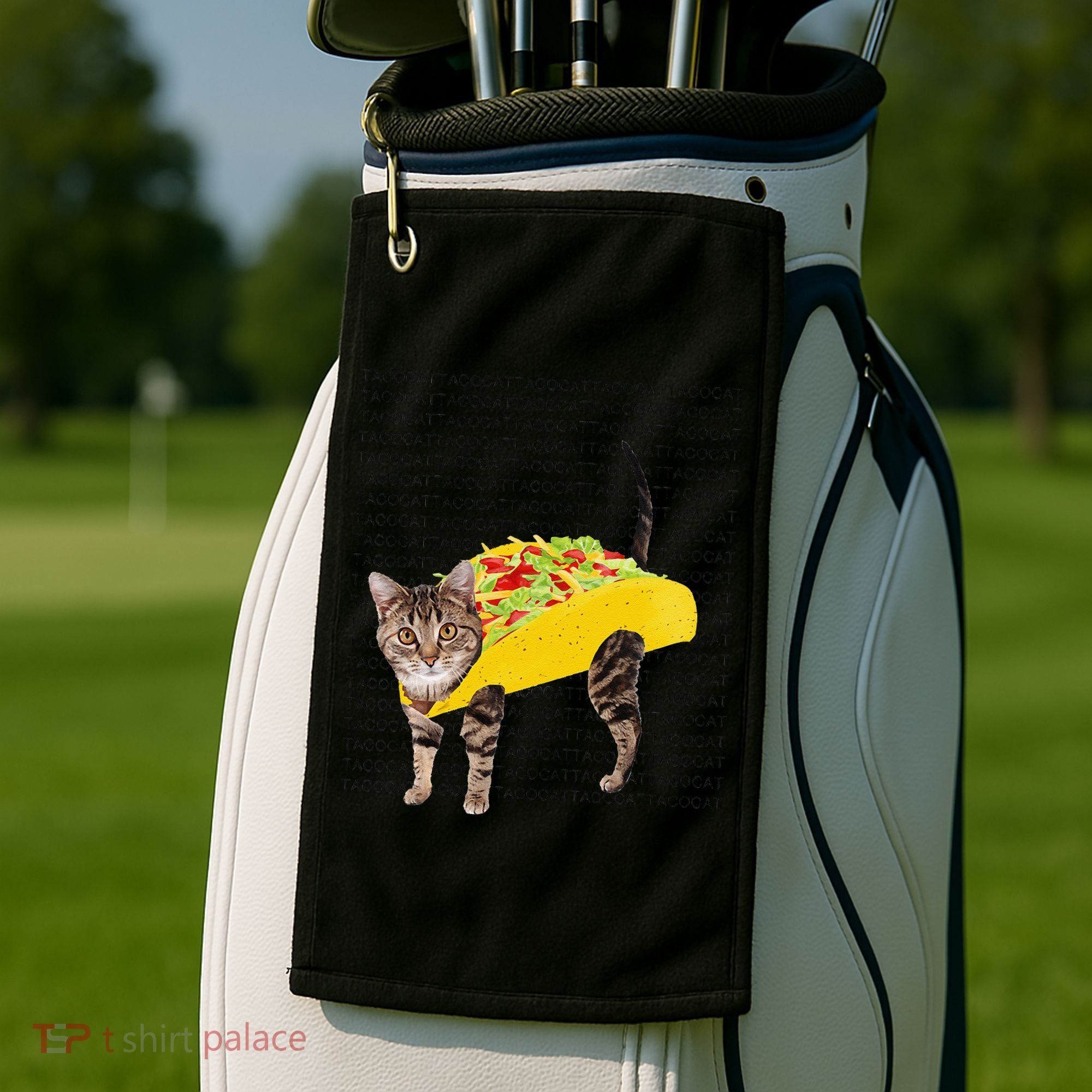 Tacocat Spelled Backwards Is Tacocat Funny Taco Cat Golf Towel