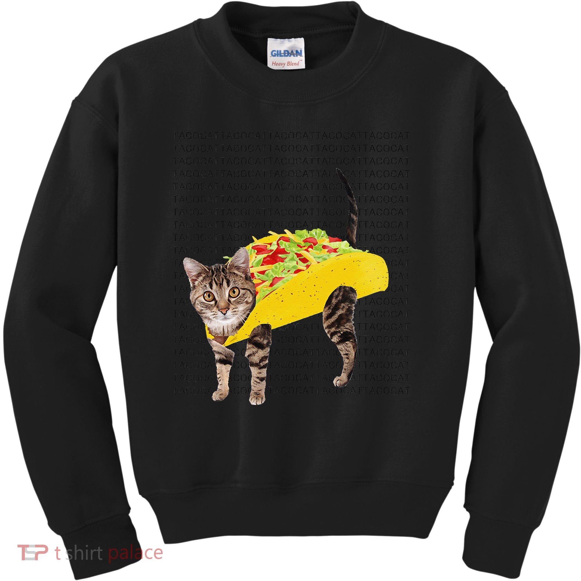 Tacocat Spelled Backwards Is Tacocat Funny Taco Cat Kids Sweatshirt