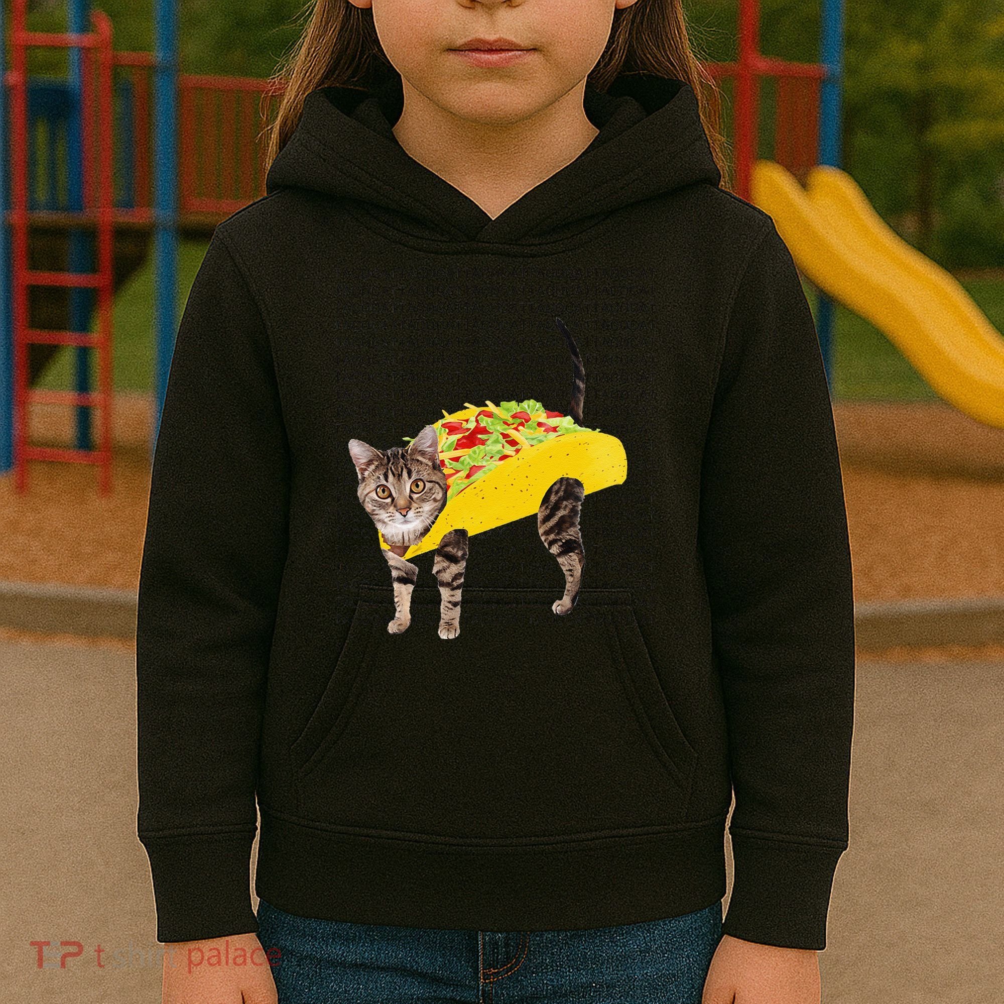 Tacocat Spelled Backwards Is Tacocat Funny Taco Cat Kids Hoodie