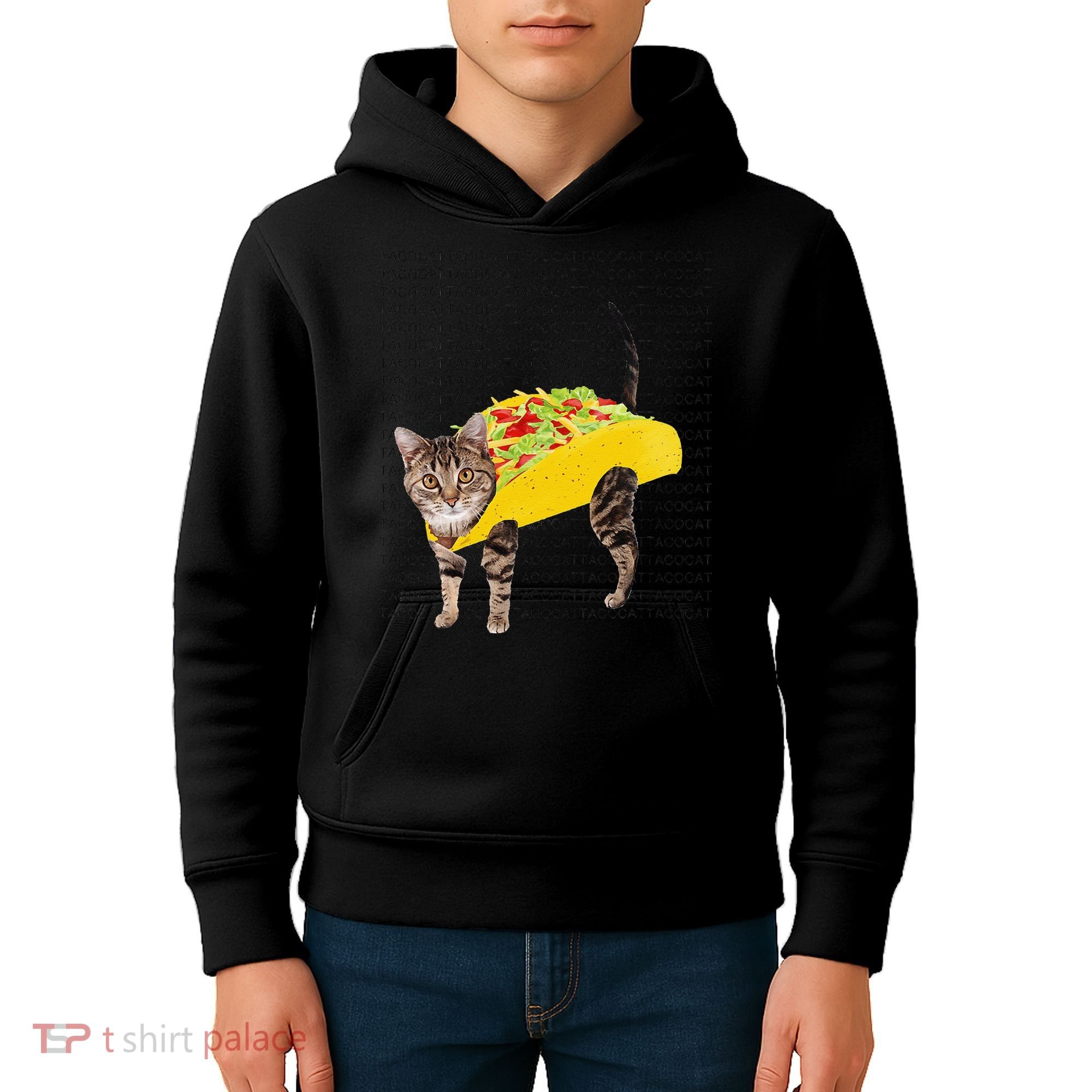 Tacocat Spelled Backwards Is Tacocat Funny Taco Cat Kids Hoodie