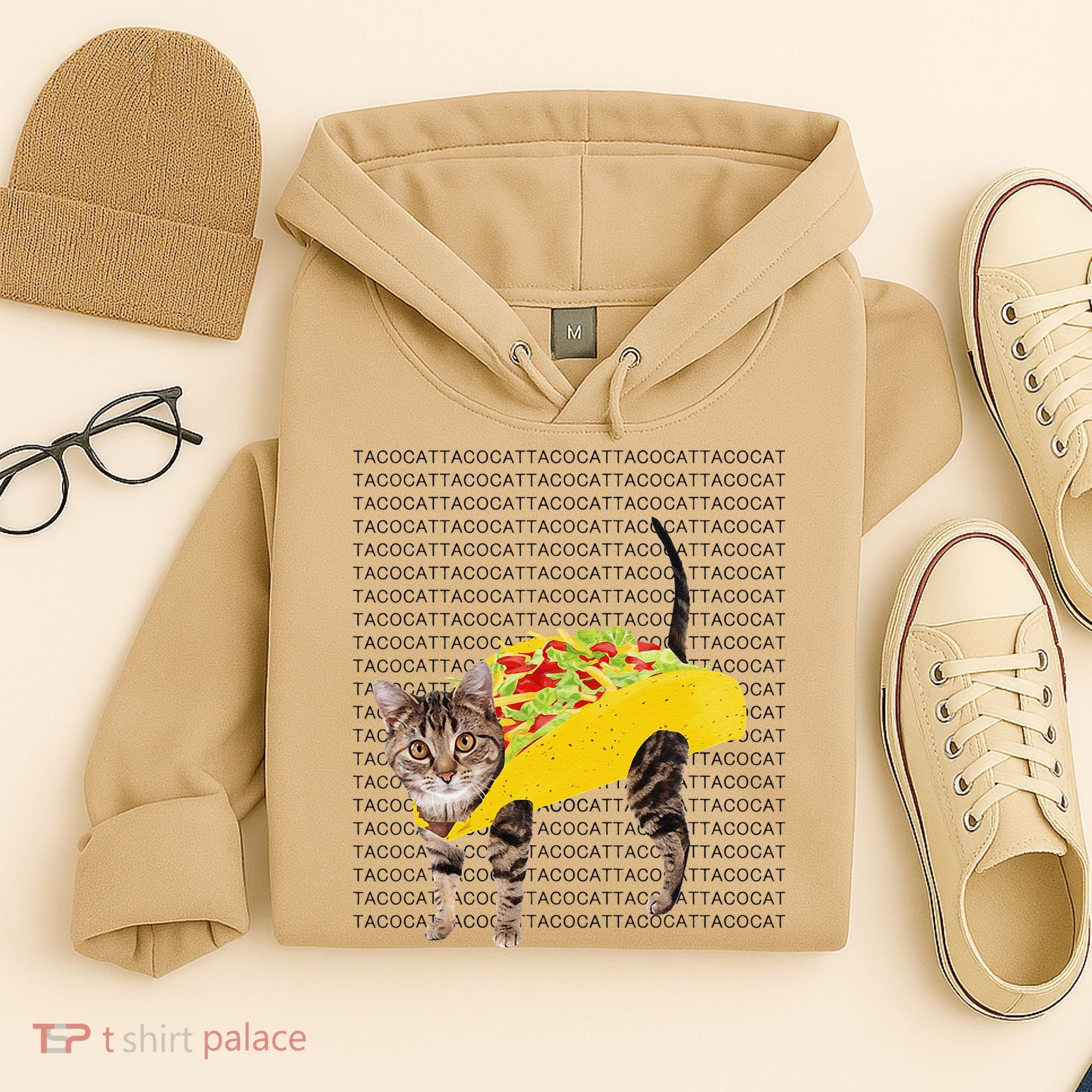 Tacocat Spelled Backwards Is Tacocat Funny Taco Cat Hoodie