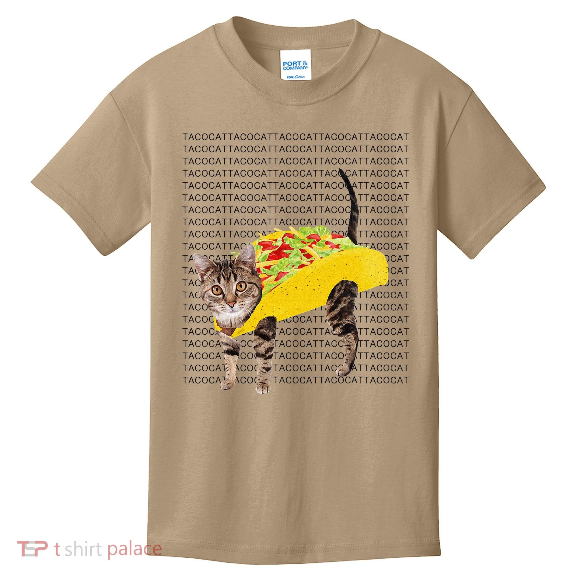 Tacocat Spelled Backwards Is Tacocat Funny Taco Cat Kids T-Shirt