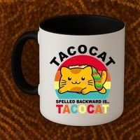 Tacocat Spelled Backward Is Tacocat Funny Coffee Mug thumb 2