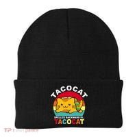 Tacocat Spelled Backward Is Tacocat Funny Beanie thumb 0
