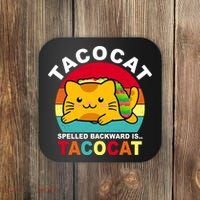 Tacocat Spelled Backward Is Tacocat Funny Coaster thumb 0