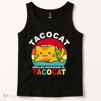 Tacocat Spelled Backward Is Tacocat Funny Tank Top thumb 2