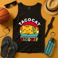 Tacocat Spelled Backward Is Tacocat Funny Tank Top thumb 4