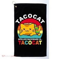 Tacocat Spelled Backward Is Tacocat Funny Golf Towel thumb 0