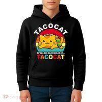 Tacocat Spelled Backward Is Tacocat Funny Kids Hoodie thumb 4