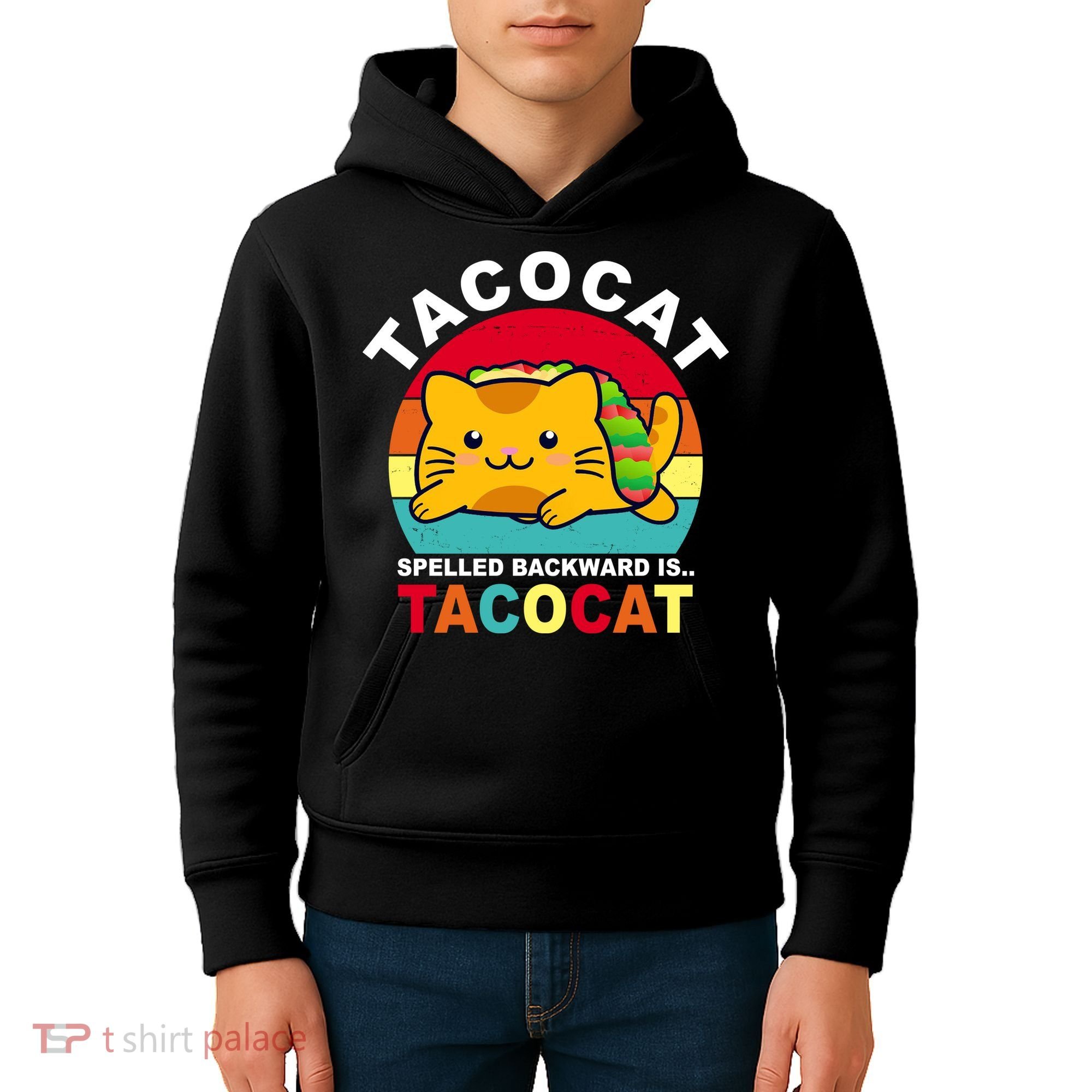 Tacocat Spelled Backward Is Tacocat Funny Kids Hoodie