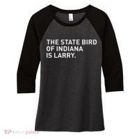 The State Bird Of Indiana Is Larry Women's Tri-Blend 3/4-Sleeve Raglan Shirt thumb 0