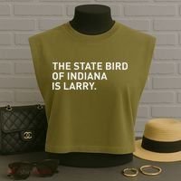 The State Bird Of Indiana Is Larry Garment-Dyed Women's Muscle Tee thumb 3