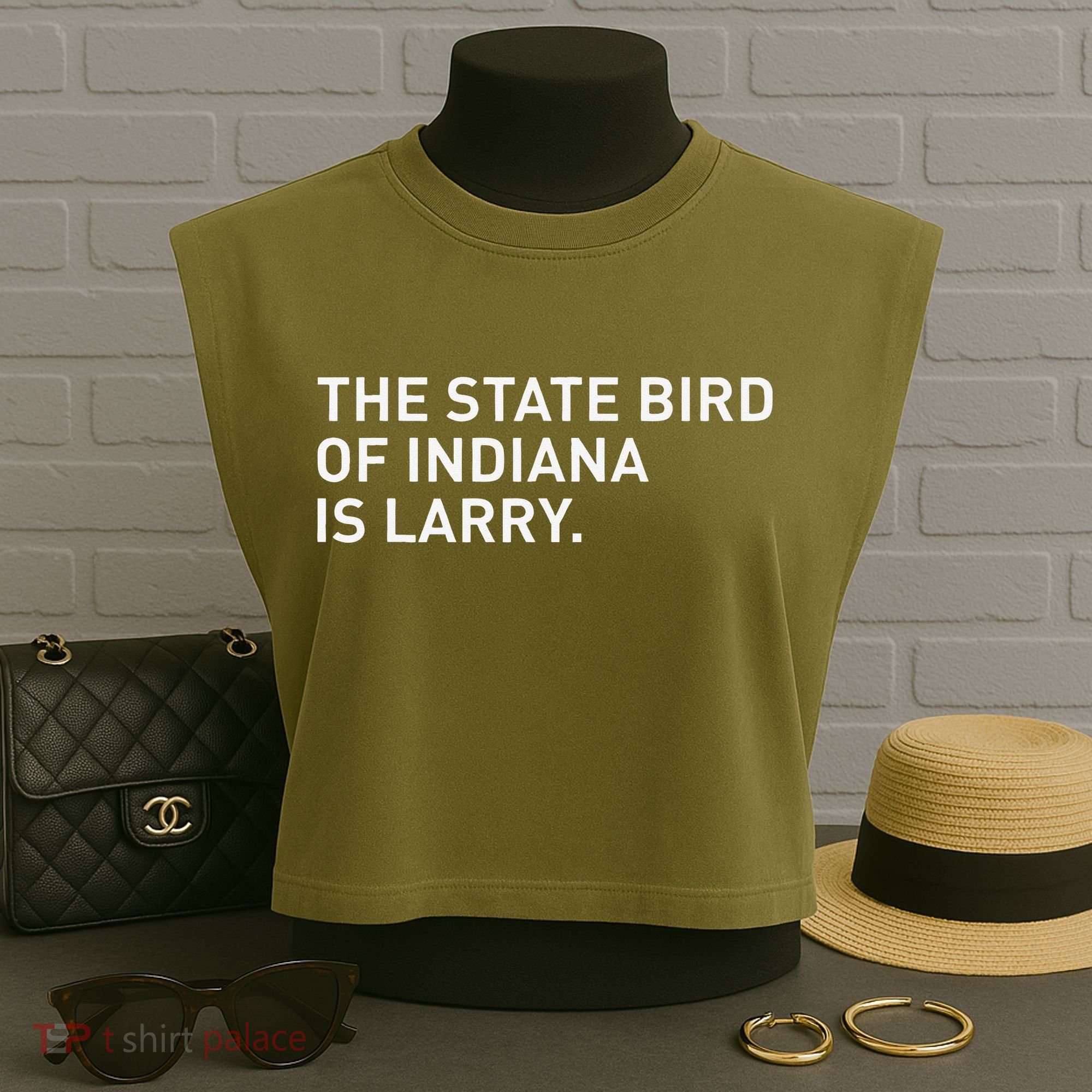 The State Bird Of Indiana Is Larry Garment-Dyed Women's Muscle Tee