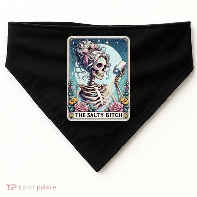 The Salty Bitch Tarot Card Skeleton USA-Made Doggie Bandana