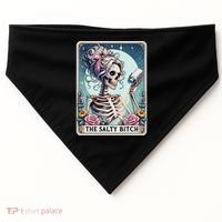 The Salty Bitch Tarot Card Skeleton USA-Made Doggie Bandana thumb 0