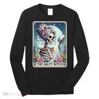The Salty Bitch Tarot Card Skeleton Long Sleeve Shirt thumb 0