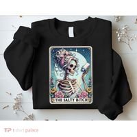The Salty Bitch Tarot Card Skeleton Sweatshirt thumb 2