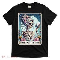 The Salty Bitch Tarot Card Skeleton T-Shirt thumb 0