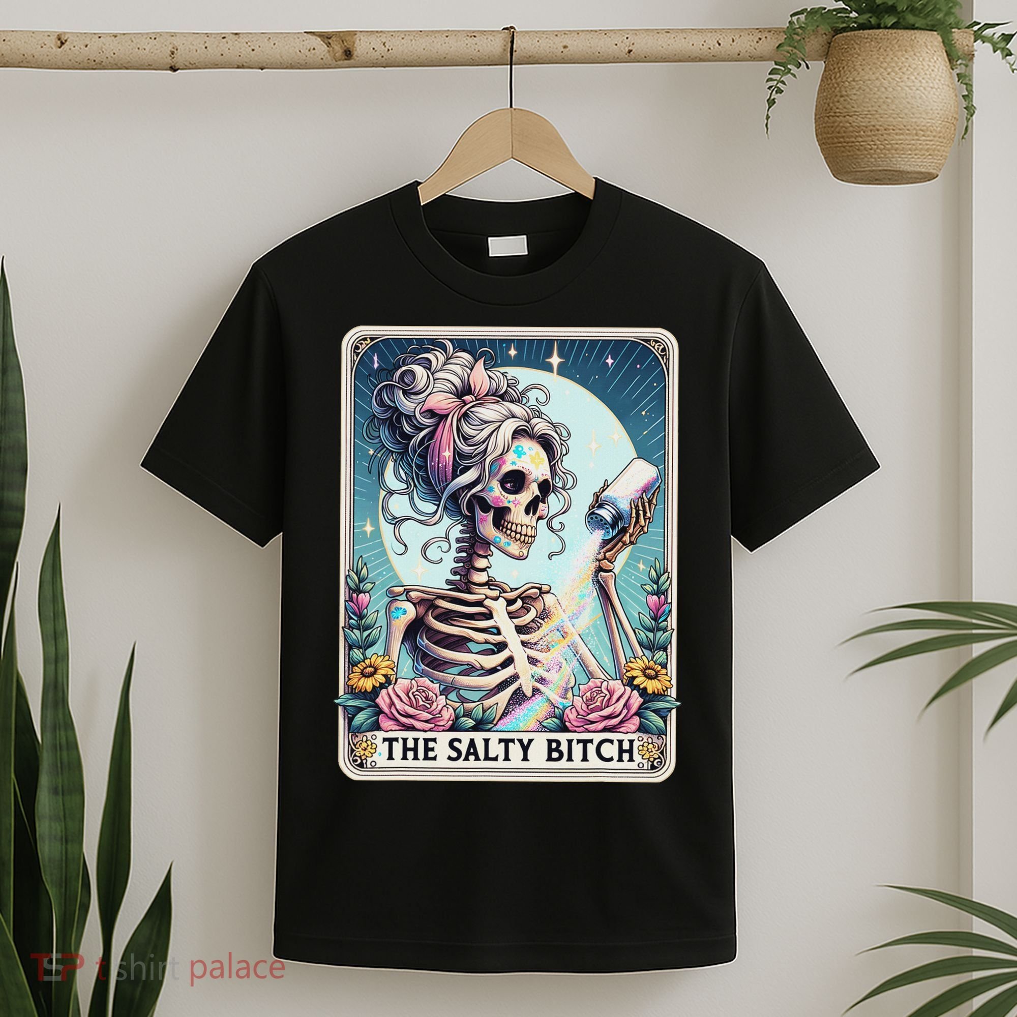 The Salty Bitch Tarot Card Skeleton T-Shirt
