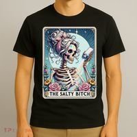 The Salty Bitch Tarot Card Skeleton T-Shirt thumb 3