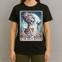 The Salty Bitch Tarot Card Skeleton T-Shirt thumb 4