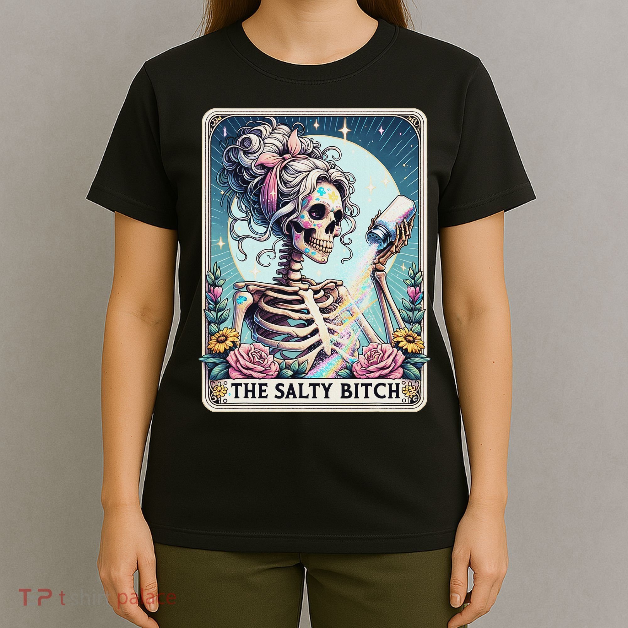 The Salty Bitch Tarot Card Skeleton T-Shirt