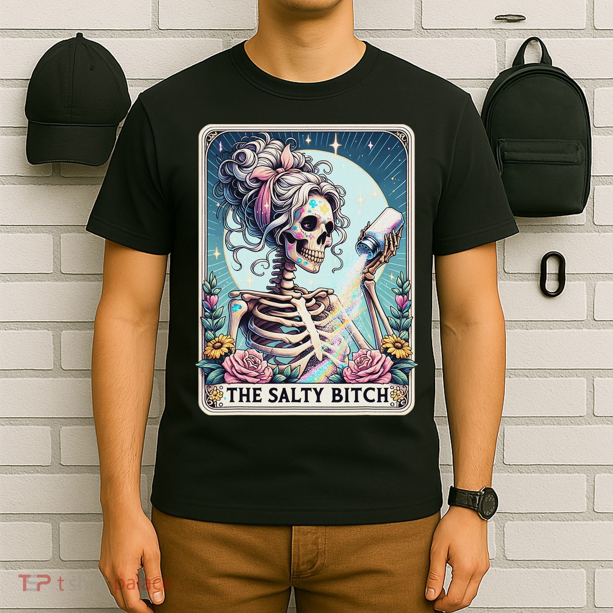 The Salty Bitch Tarot Card Skeleton T-Shirt
