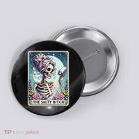 The Salty Bitch Tarot Card Skeleton Button thumb 0