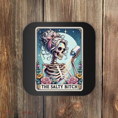 The Salty Bitch Tarot Card Skeleton Coaster