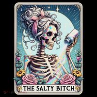 The Salty Bitch Tarot Card Skeleton Women's Hoodie thumb 2